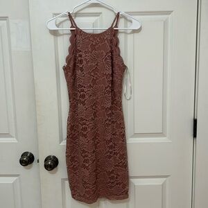 BCX Lace Dress Size 3 Mauve Pink